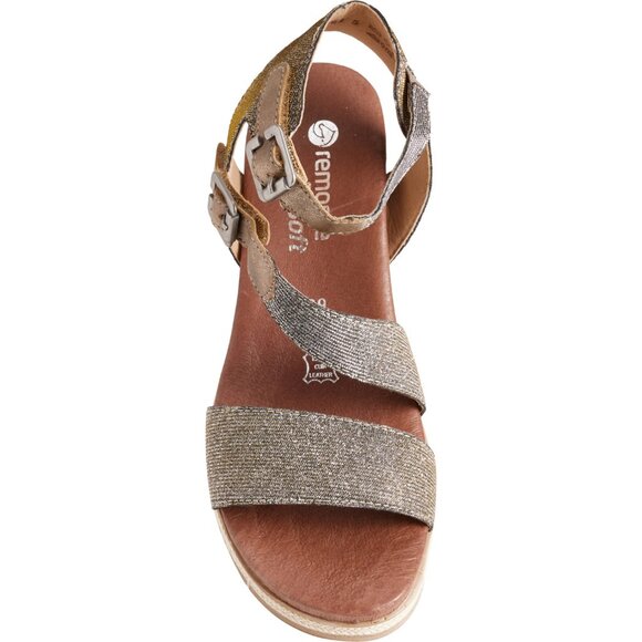 NEW Remonte Icess 51 Wedge Sandals For Women Gold  462sn - Picture 1 of 5